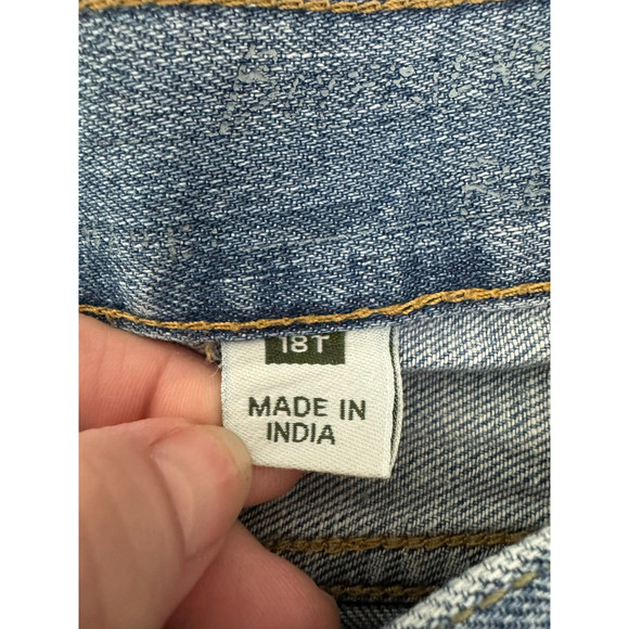 Eddie Bauer Jeans Womens 18T 18 Tall Medium Blue Distressed Straight Button Fly - Picture 4 of 14